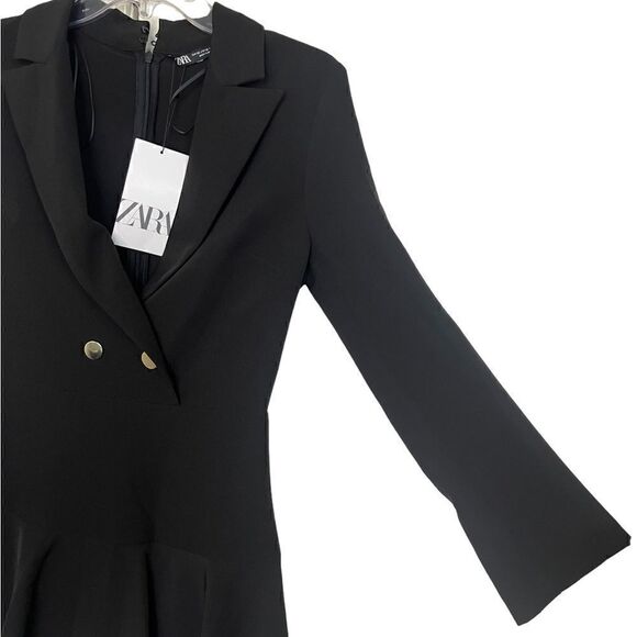 Zara Black Long Sleeve Buttoned Blazer Jumpsuit Size XS - Picture 8 of 14